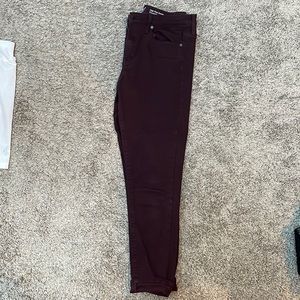 High Rise Skinny Maroon Jeans